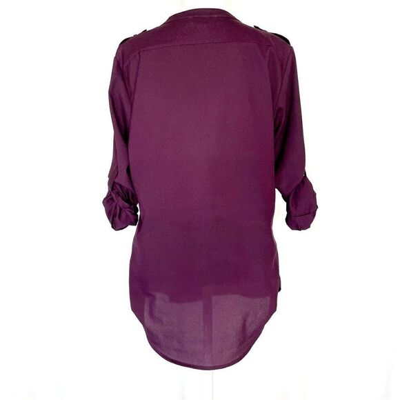 Calvin Klein Blouse Top Purple Size Small  Button - Picture 3 of 8